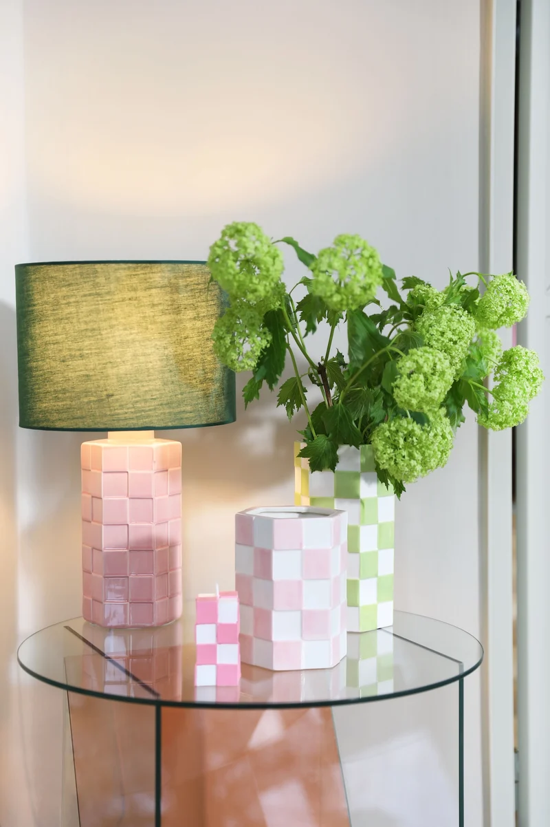&k Amsterdam Tischleuchte „Check Pink“