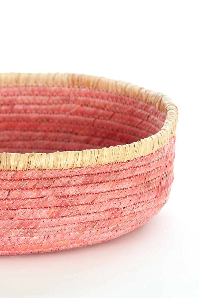 Korb PAITO 3er Set max Ø39x13 rosa, naturell