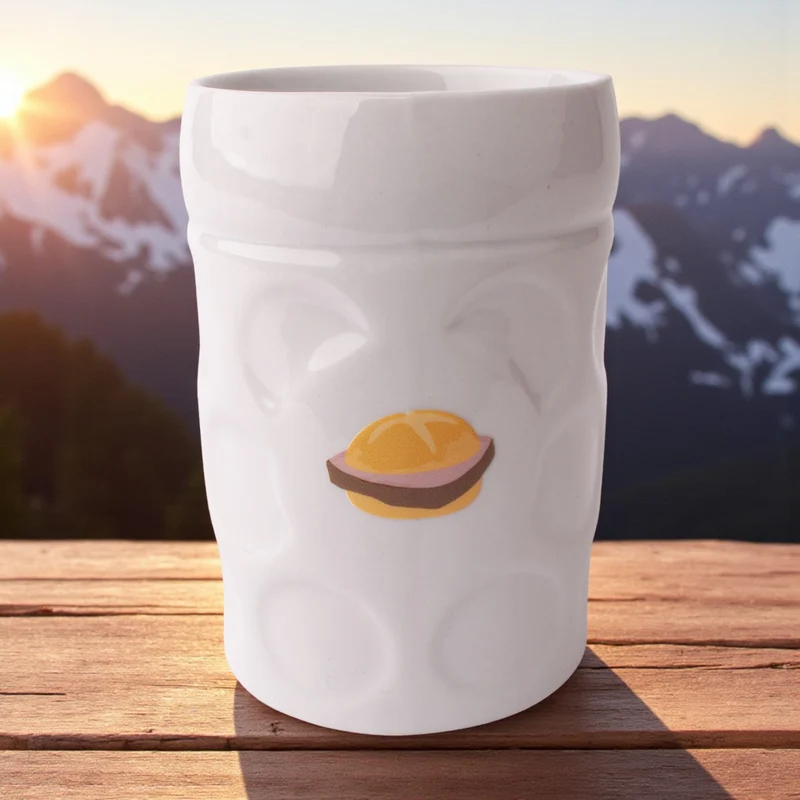Maßkrug-Kaffeetasse "Leberkas"