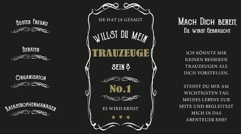 Aufkleber Whiskyflasche Willst Du mein Trauzeuge sein?