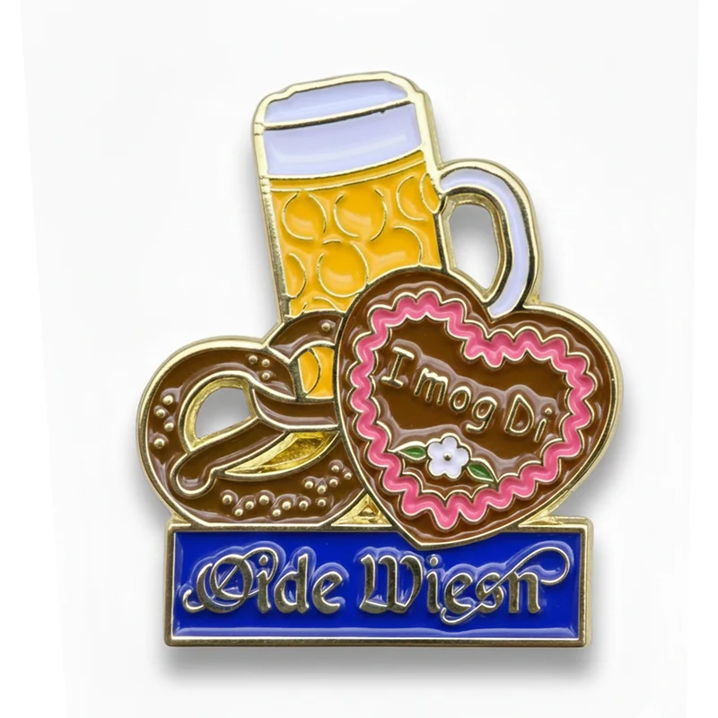 Anstecker Oide Wiesn™ Pin Maß, Breze, Herz