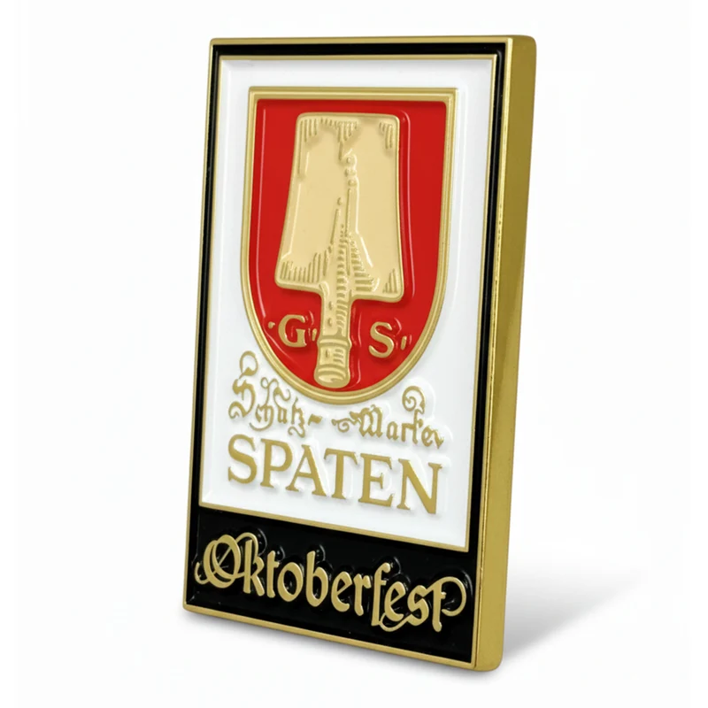 Anstecker Oktoberfest™ Pin Spaten Logo Weiß