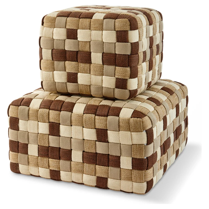 Outdoor Sitzpouf BRAIDED M beige