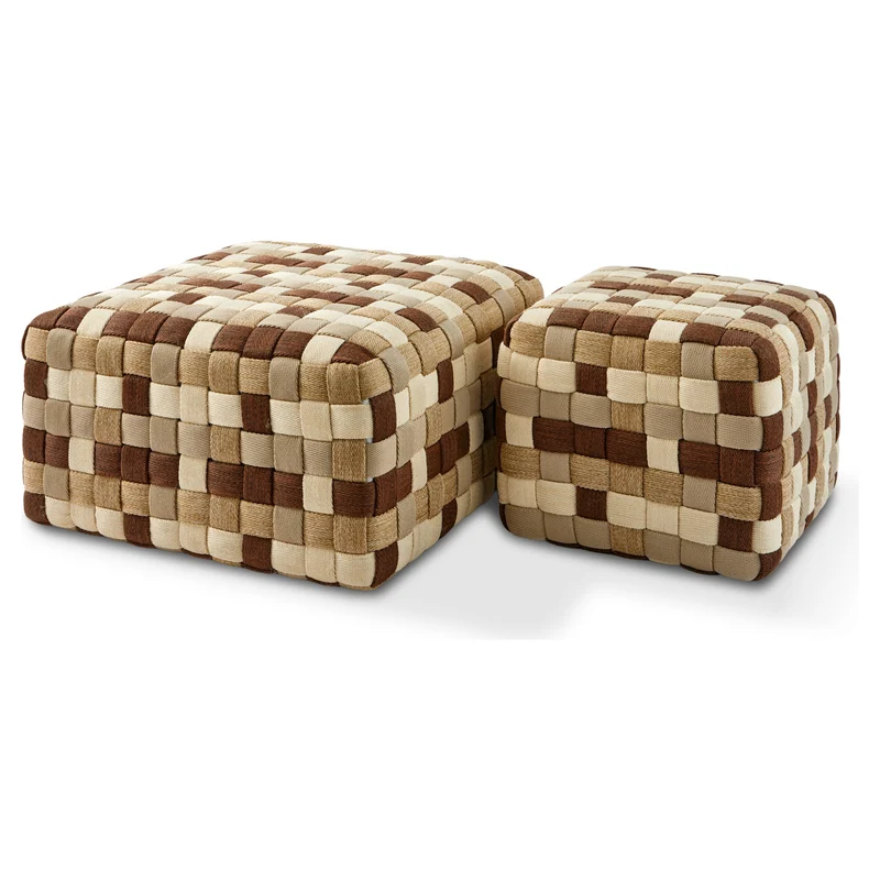 Outdoor Sitzpouf BRAIDED M beige