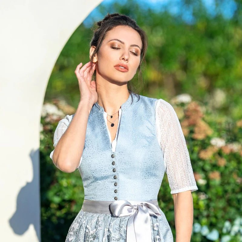 MarJo Dirndl Bluse Ilse Linda Halbarm Weiß