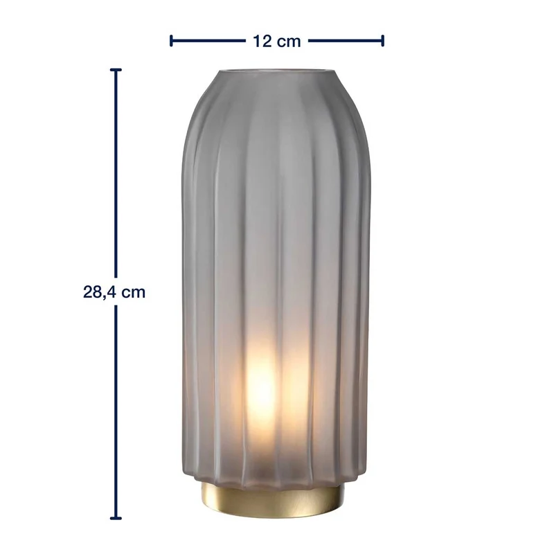 LED Lampe SILENZIO 28 cm grau satiniert