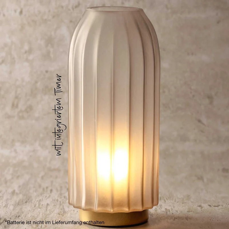 LED Lampe SILENZIO 28 cm grau satiniert
