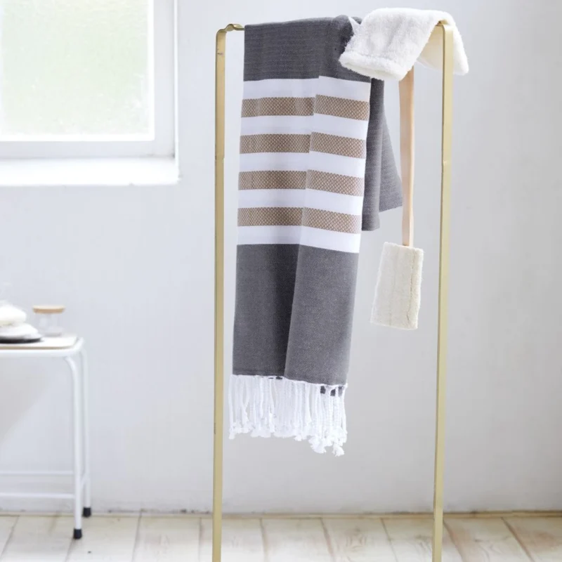 Tuch black Hamam FOUTA SUNSHADE HAPPINESS | 100x180 cm | Walra