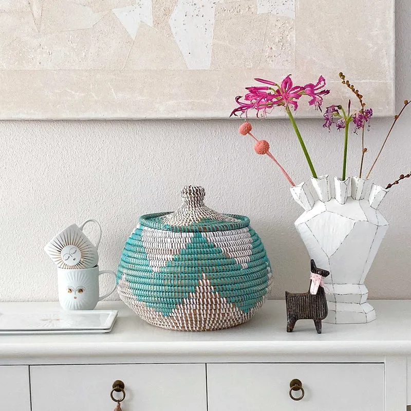 Ethno Korb "Nairobi" Aqua