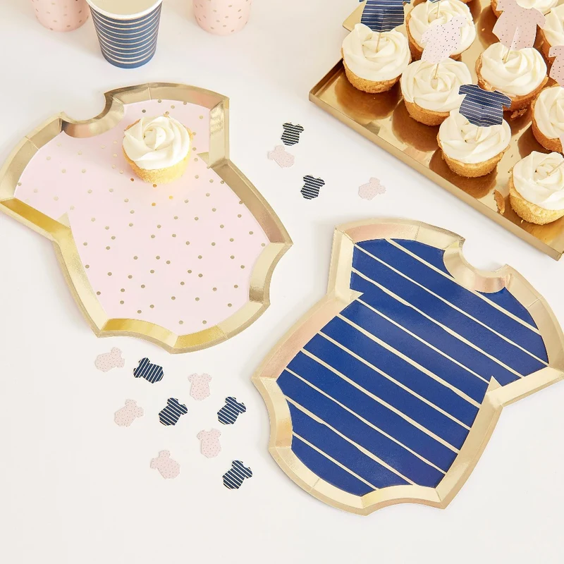 Baby Shower Pappteller Set Strampler (8 Stück)