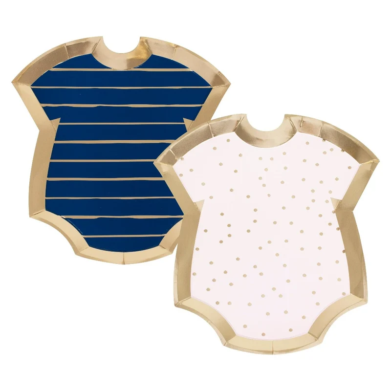 Baby Shower Pappteller Set Strampler (8 Stück)