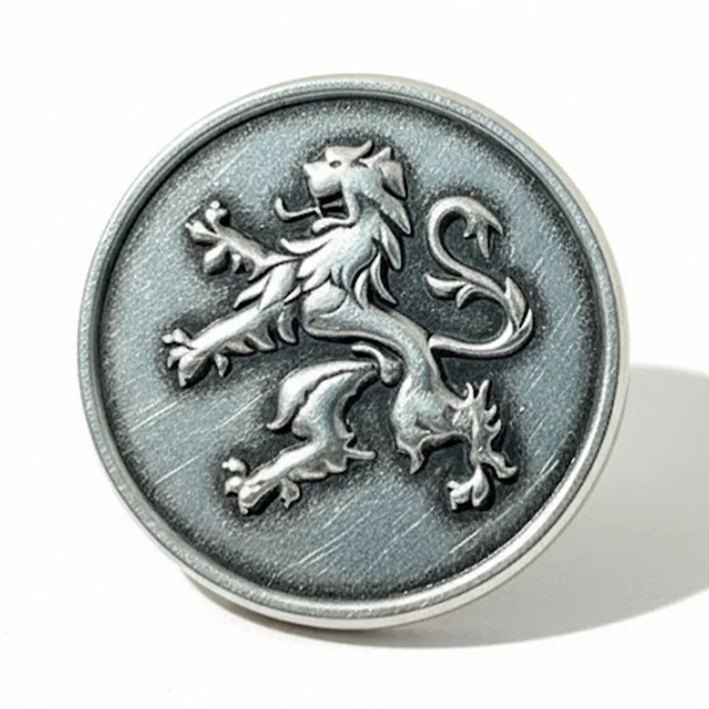 Anstecker Münze Löwe silber