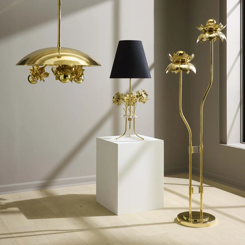 Stehlampe BRASS FLOWER gold
