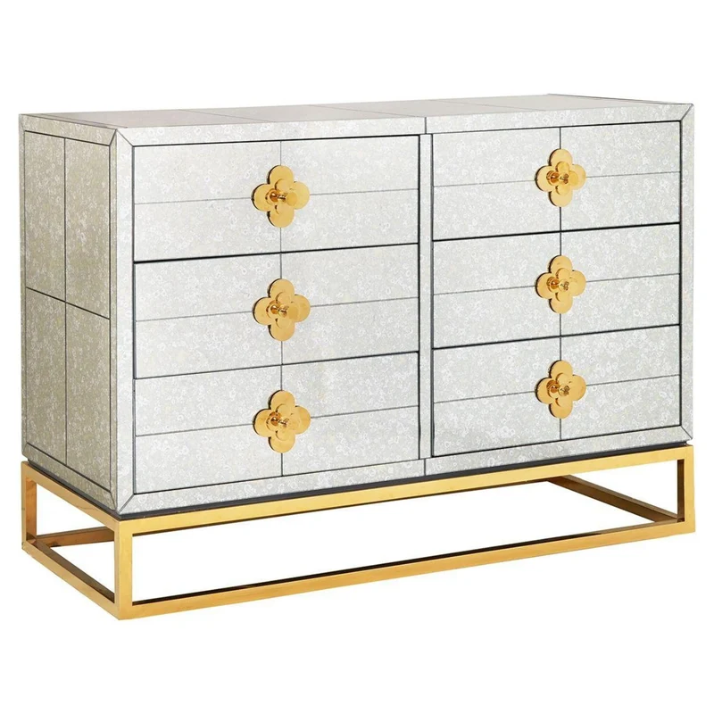 Kommode DELPHINE SIX-DRAWER silber