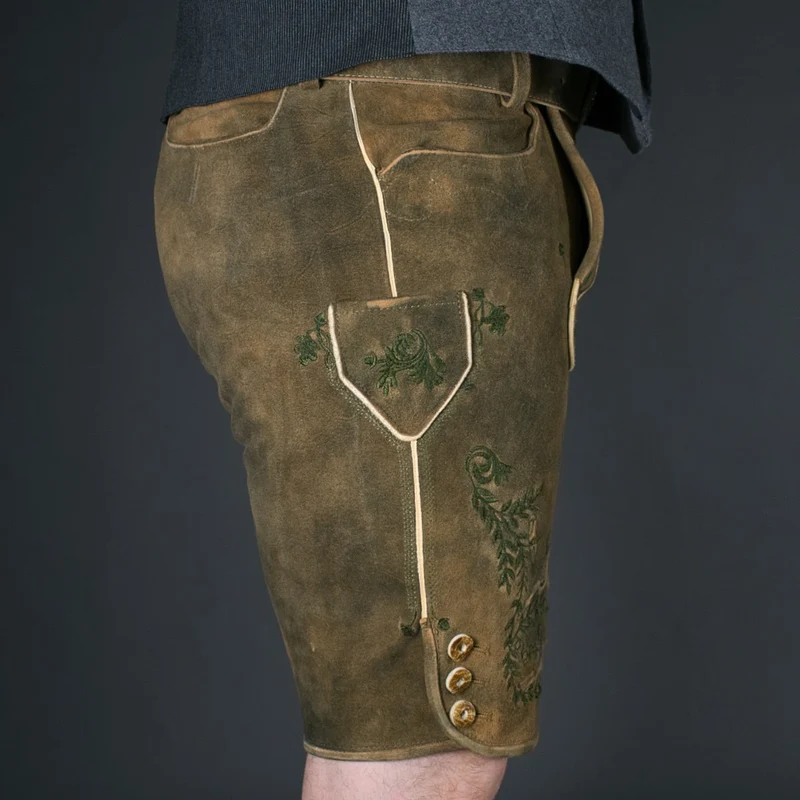 Datschi Trachten Lederhose Simmerl Braun Grün