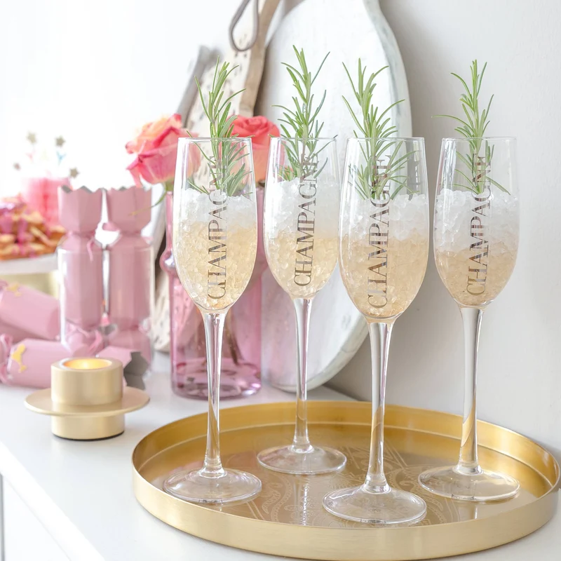 Sekt-Glas in Silber 6-er Set