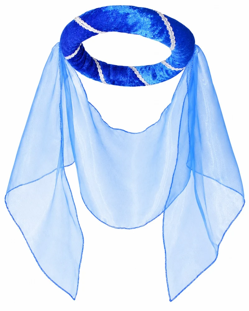 Mittelalter Haarband "Helena" mit Schleier für Damen | Blau
