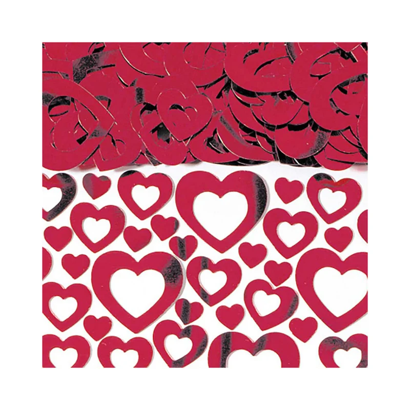Konfetti Metall 14g Herzen Rot