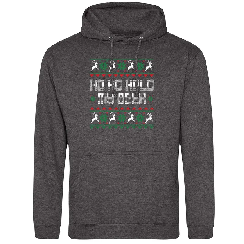 HO HO Hold my Beer Ugly Christmas Hoodie