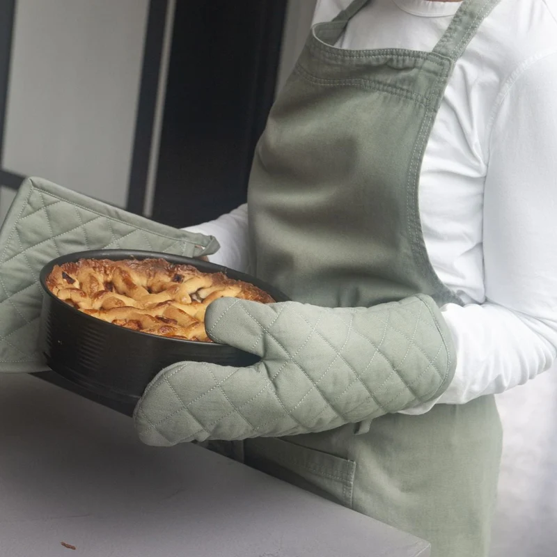 Ofenhandschuh COOK WITH A SMILE armygreen 16x32 cm Baumwolle | Walra