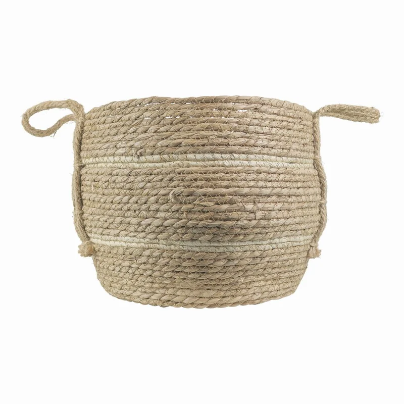 Korb JUTE ecru gestreift 20x26 cm | Übertopf 1 Stück Aufbewahrung | Mars & More