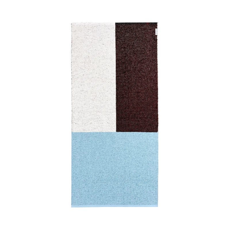 In- & Outdoor Teppich Color Block Bordeaux Hellblau 70 × 150cm