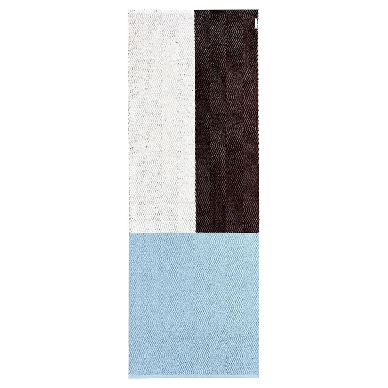 In- & Outdoor Teppich Color Block Bordeaux Hellblau 70 × 200cm