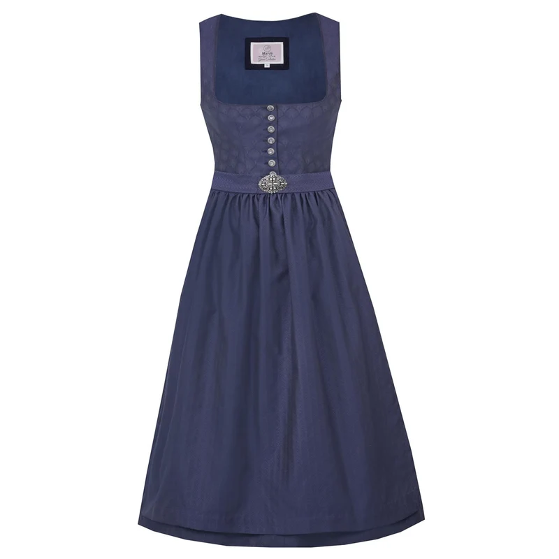 MarJo Dirndl Otterfing Marine Blau Gerader Ausschnitt 75cm