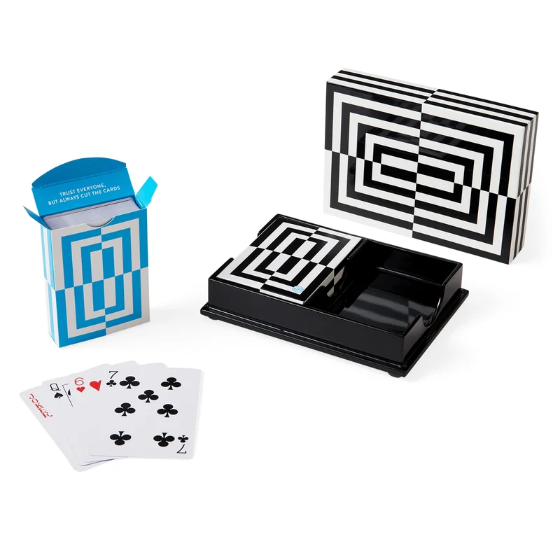 Spielkarten Set OP ART schwarz/weiß
