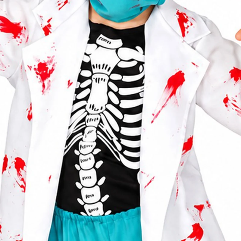 Halloween Kinderkostüm ""Skelett Zombie Chirurg" | 5-tlg.