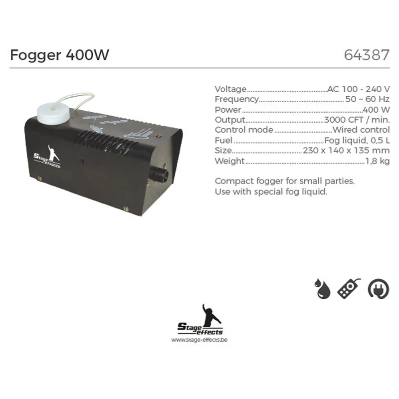 Stage Effects - Nebelmaschine 400W - 46x20x8cm | Schwarz | 64387