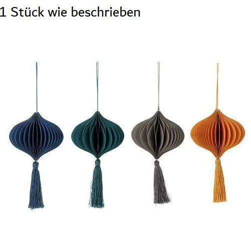 Honeycomb MILAY Dekoration Onion mit Quaste BLAU 17x9,5 cm mit Magnet BLOOMINGVILLE