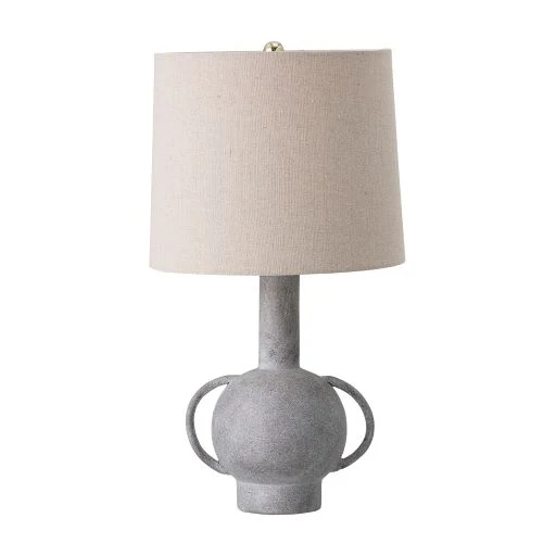 Bloomingville Tischlampe KEAN 58,5 cm grau Terracotta Lampenfuß mit Lampenschirm