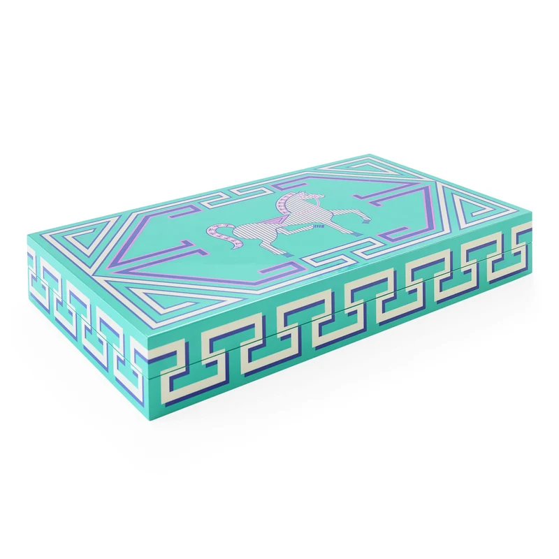 Backgammon Set LABYRINTH blau