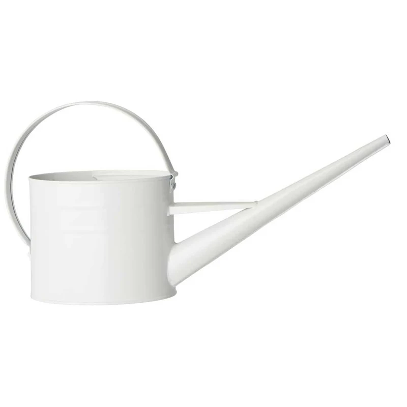 Gießkanne aus Metall ca. 1,4 Liter Wasserkanne weiß für Garten und Balkon