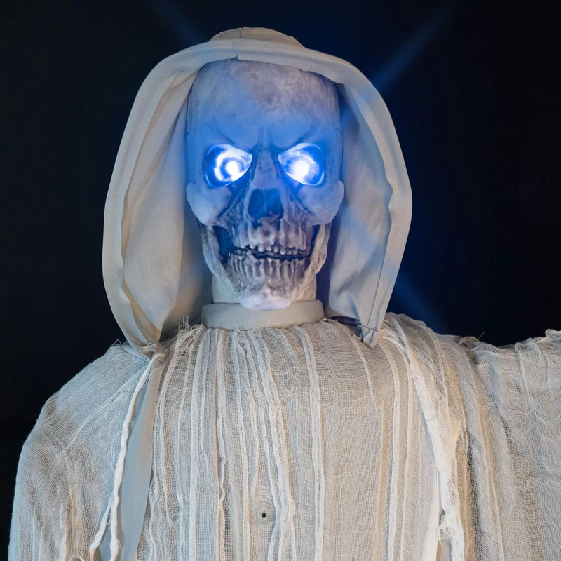 Halloween Standfigur "Geister-Skelett mit Glocke" - Animatronic | 182cm
