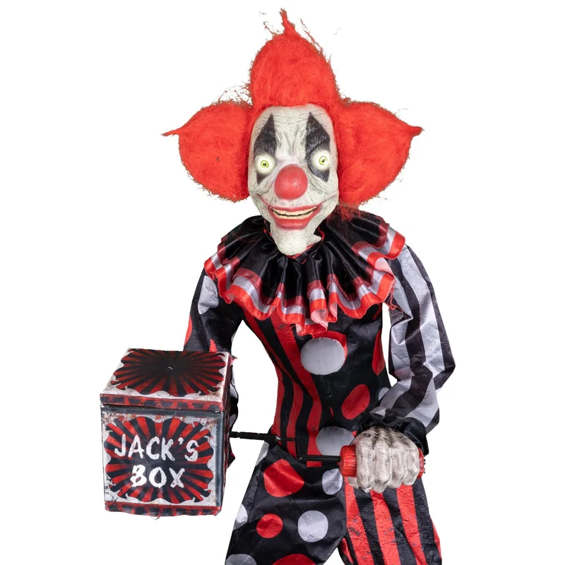 Halloween Standfigur "Clown Jester mit Spieldose" - Animatronic | 175 cm