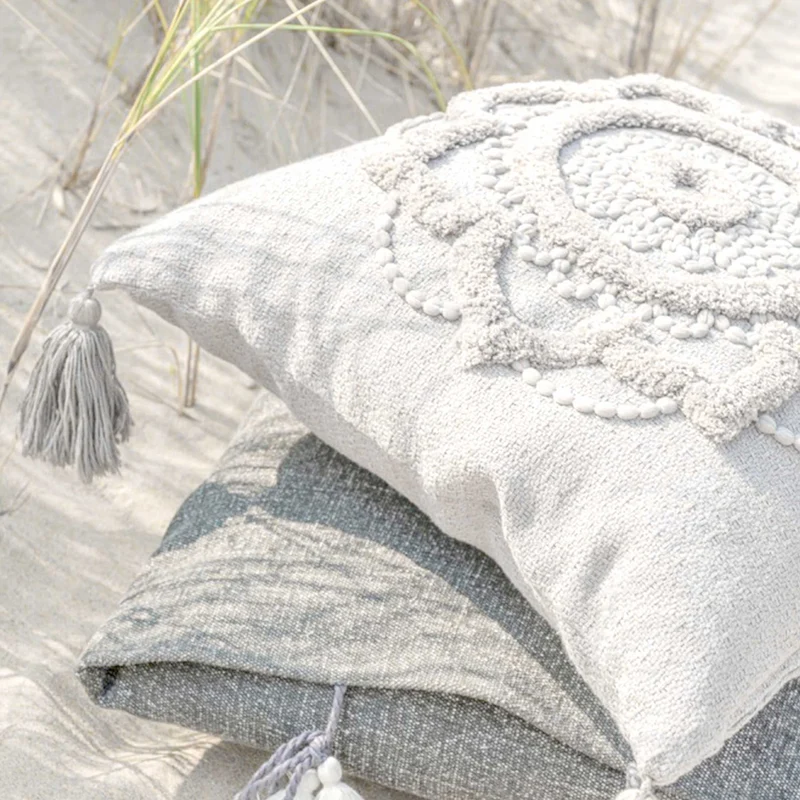 Boho Kissen in Weiss "Capri"