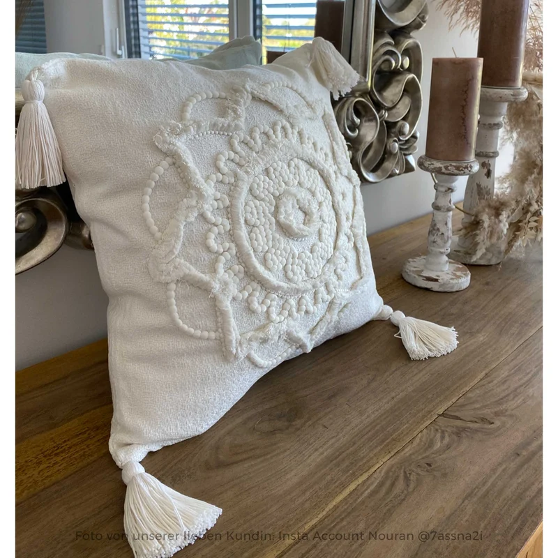 Boho Kissen in Weiss "Capri"