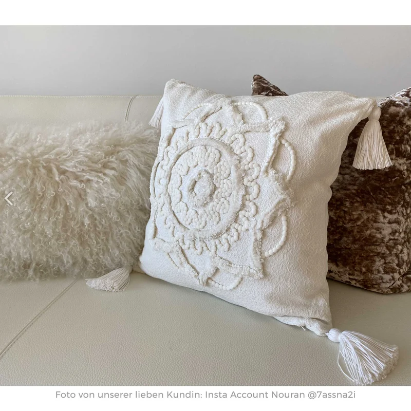 Boho Kissen in Weiss "Capri"