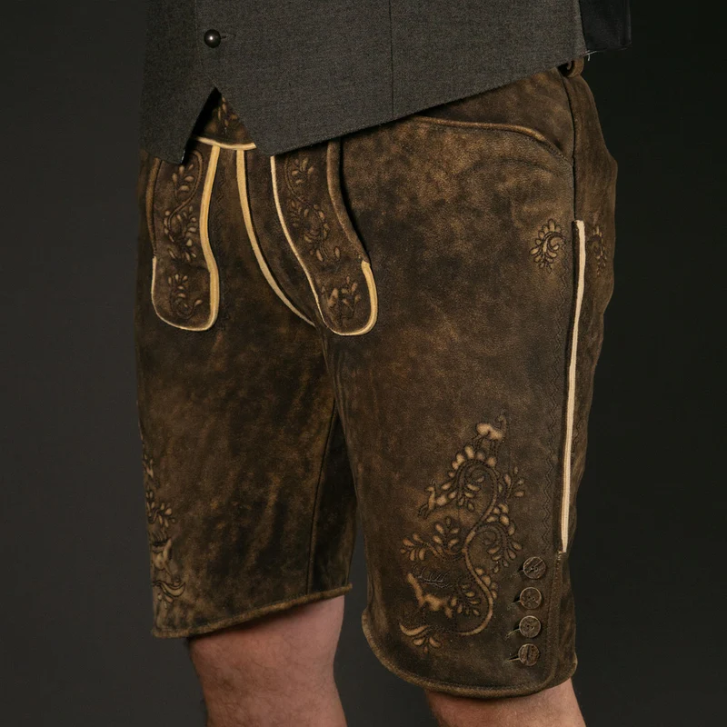 Beckert Lederhose Imst Manufaktur Hirsch sämisch