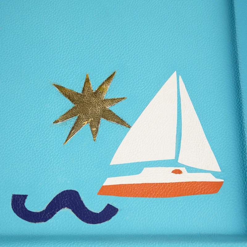 Leder-Tablett PLAYA BOAT türkis 37 x 32 cm