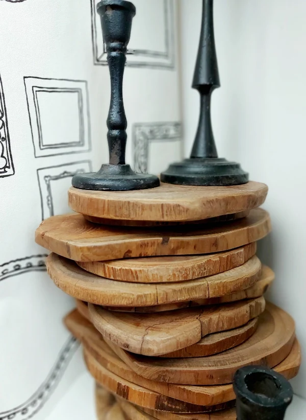 Affari Schneidebrett ARVID TEAK Wurzelholz ca. 22 cm | Servierbrett Holzbrett