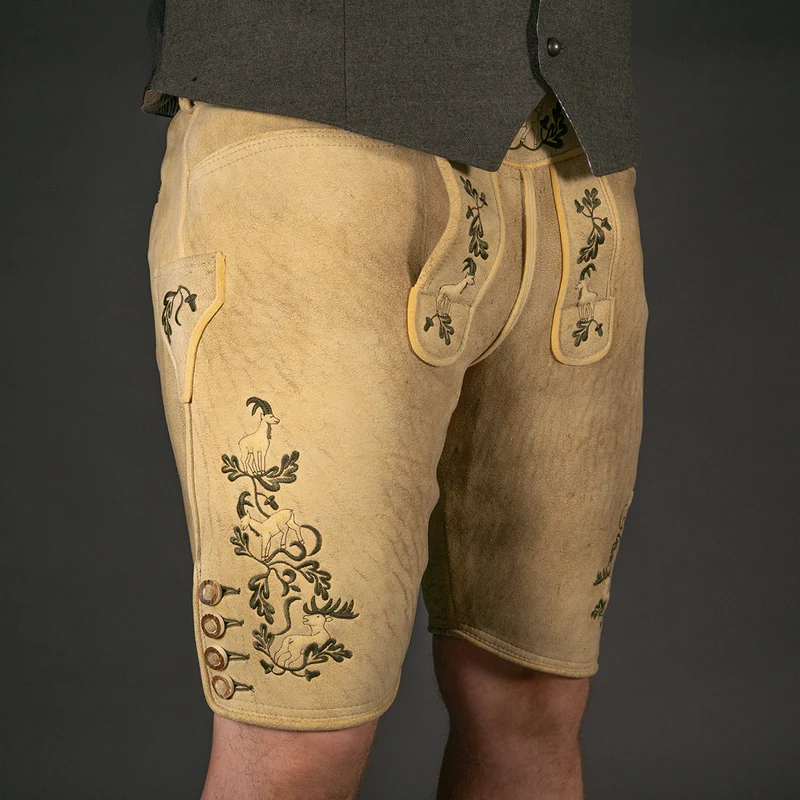 Datschi Trachten Hirsch Lederhose sämisch gegerbt - Wildleben