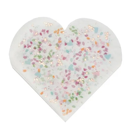 Servietten Herz floral (20 Stück)