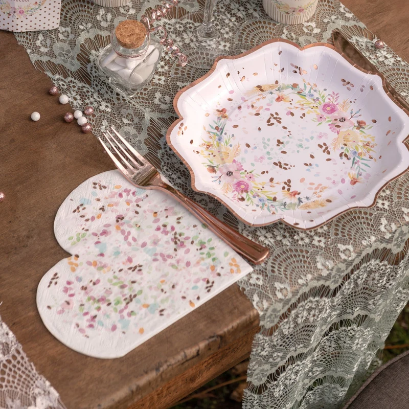 Servietten Herz floral (20 Stück)