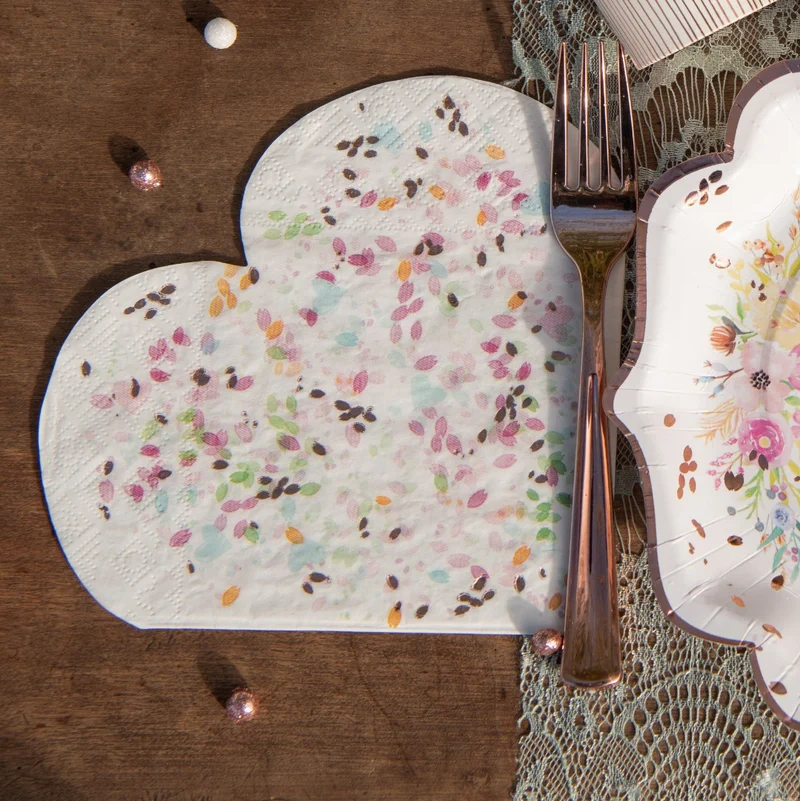 Servietten Herz floral (20 Stück)