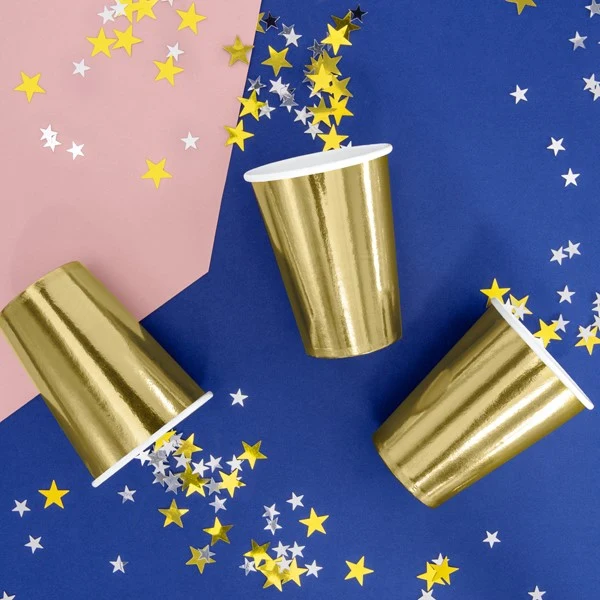 Pappbecher metallic 220ml (6 Stück)