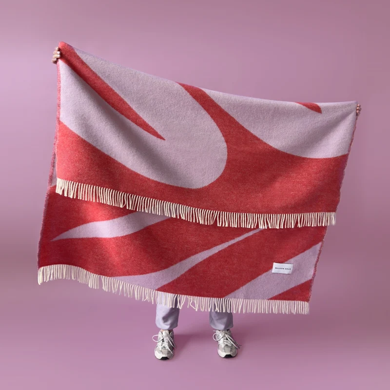 Decke Swirl Lila-Rot