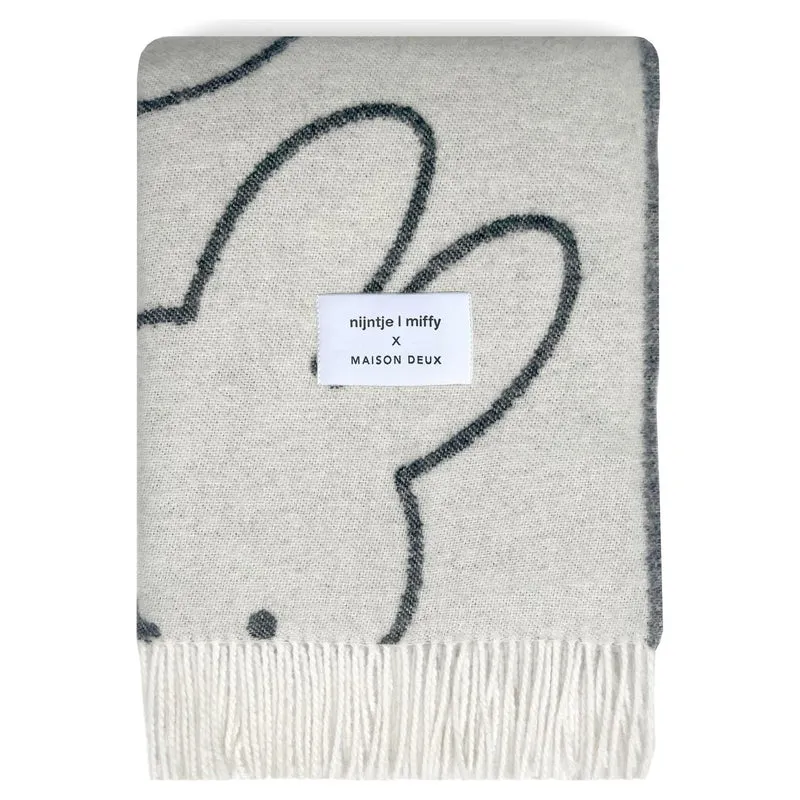 Decke Miffy Schwarz-Weiß